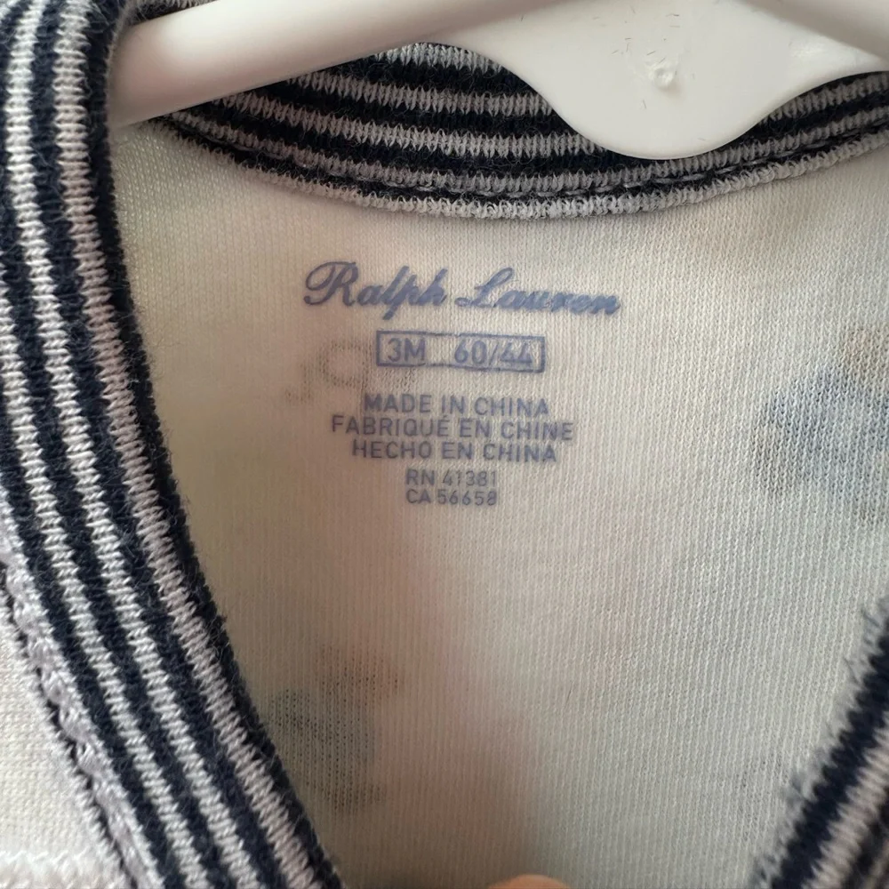 Ralph Lauren Boys Polo Bear Cotton Footed Coverall (Size 3Mo)